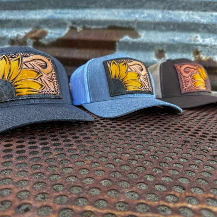 Girassol Boné de Remendo de Couro Sudoeste Cowgirl Rodeo Western Cowboy por atacado de The Rodeo Rose