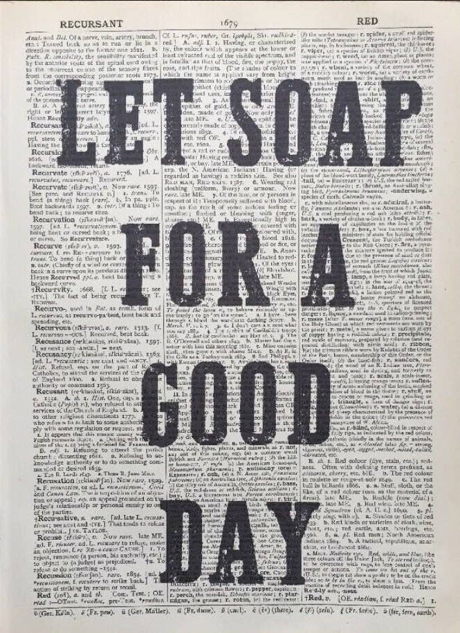 Parksmoonprints - Wholesale Art Print - Bathroom Soap Quote Dictionary Print - Humour Wall Art0