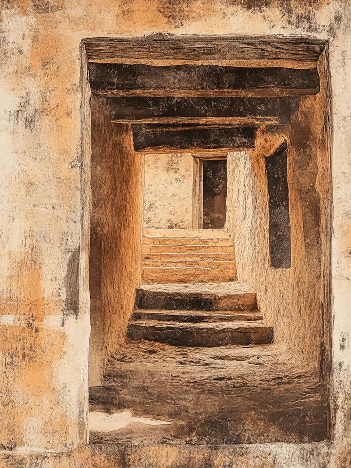 Ancient Pueblo #2 - Impressions murales de décoration d'intérieur de l'ouest et du sud-ouest — Œuvre d'art de 8 x 10 pouces — 11 pouces x 14 pouces mats pour la vente par Mowbi