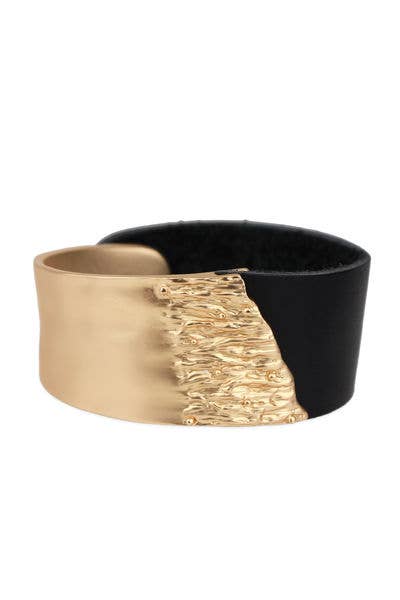 SAACHI - Wholesale Bangle Bracelet - Leather Metal Statement Bracelet7
