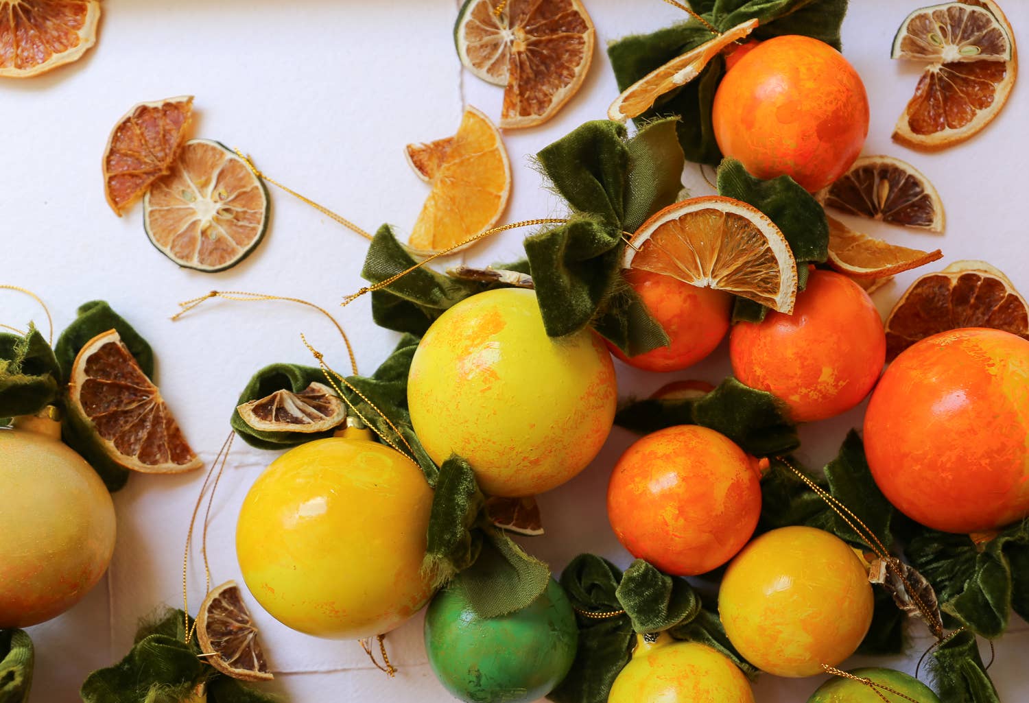 Kristin Cronic Studio - Wholesale Ornament - Orange Moss and Peel Painted Ornament | Hand painted8