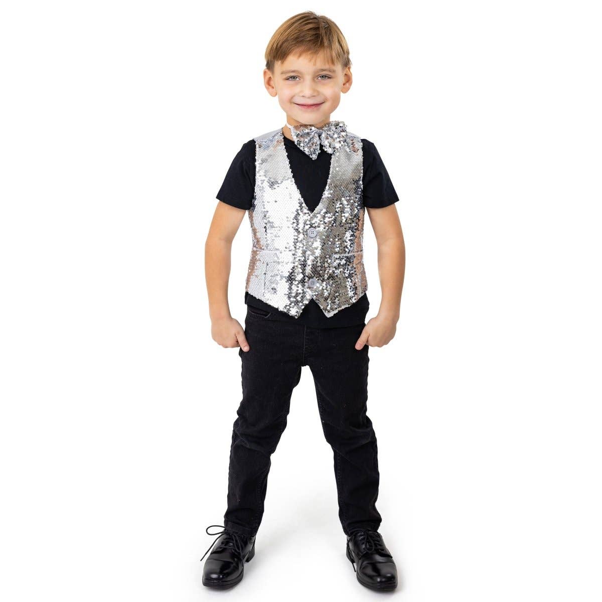 Dress Up America - Wholesale Costume - Kids - Sequined Vest & Bow Tie Costume1