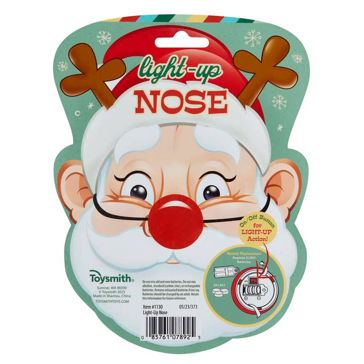 Toysmith - Wholesale Light-Up Toy - Kids & Baby - Toysmith Holiday Light Up Santa Nose