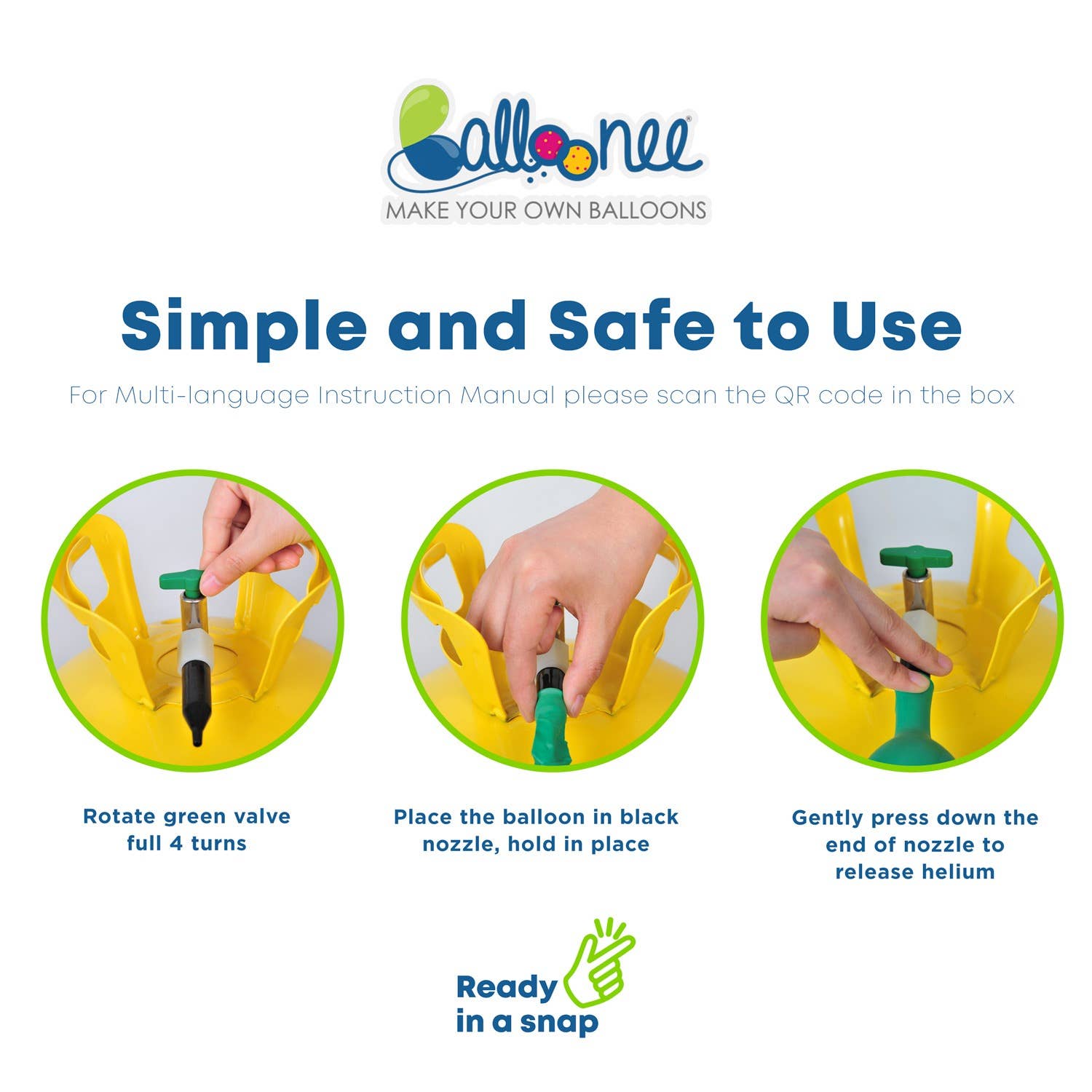 Balloonee - Wholesale Balloon - Balloonee Jumbo Disposable Helium Party Kit4