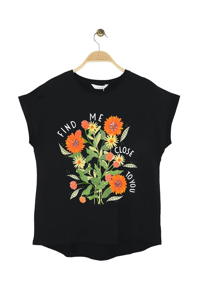 Attrait Paris - Wholesale Screen Printed T-Shirt - Women's - Find Me cotton T-shirt5