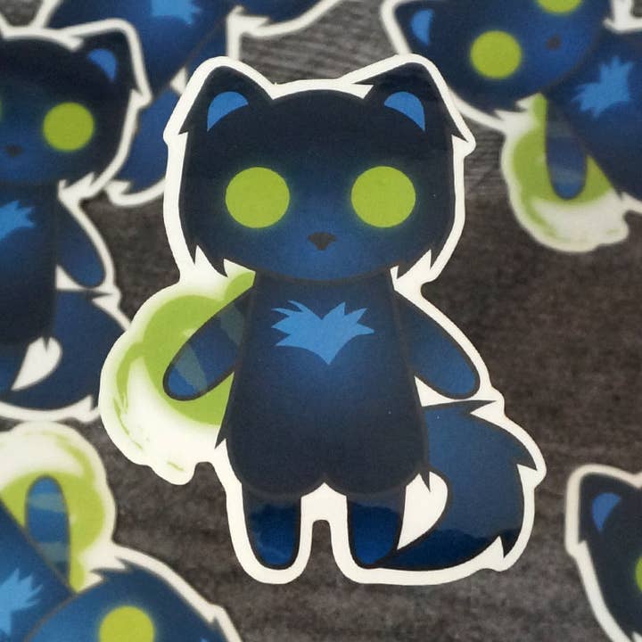 Sage the Mage Cat - Clear Vinyl Sticker for wholesale by Monster Kitty Society