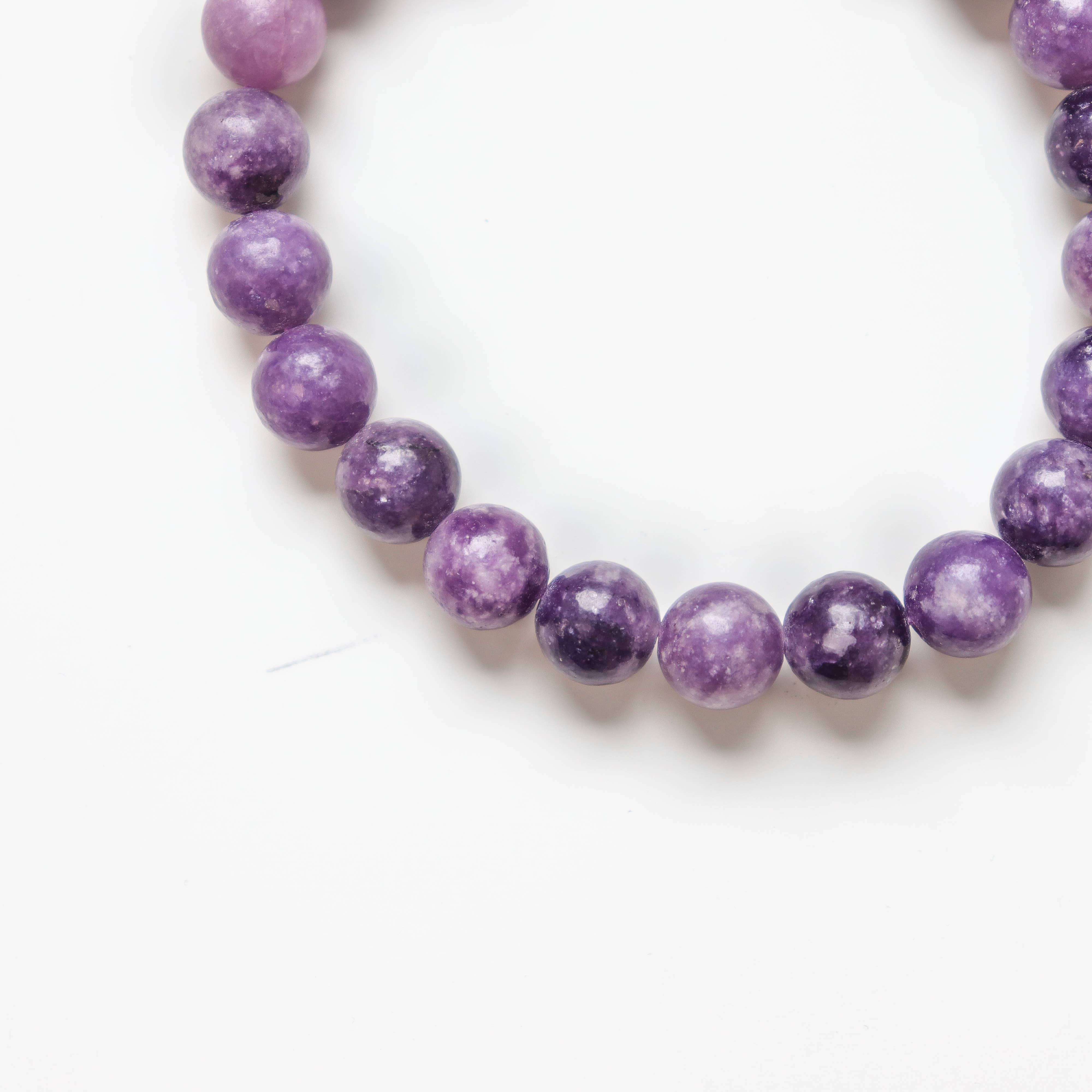 Natures Artifacts Inc - Wholesale Beaded Bracelet - Lepidolite Round Beaded Bracelet 5