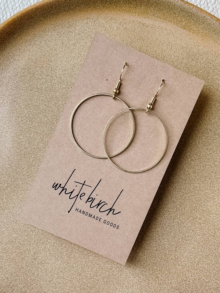 Boucles d'oreilles Cercle en laiton pour la vente par Whitebirch Handmade Goods