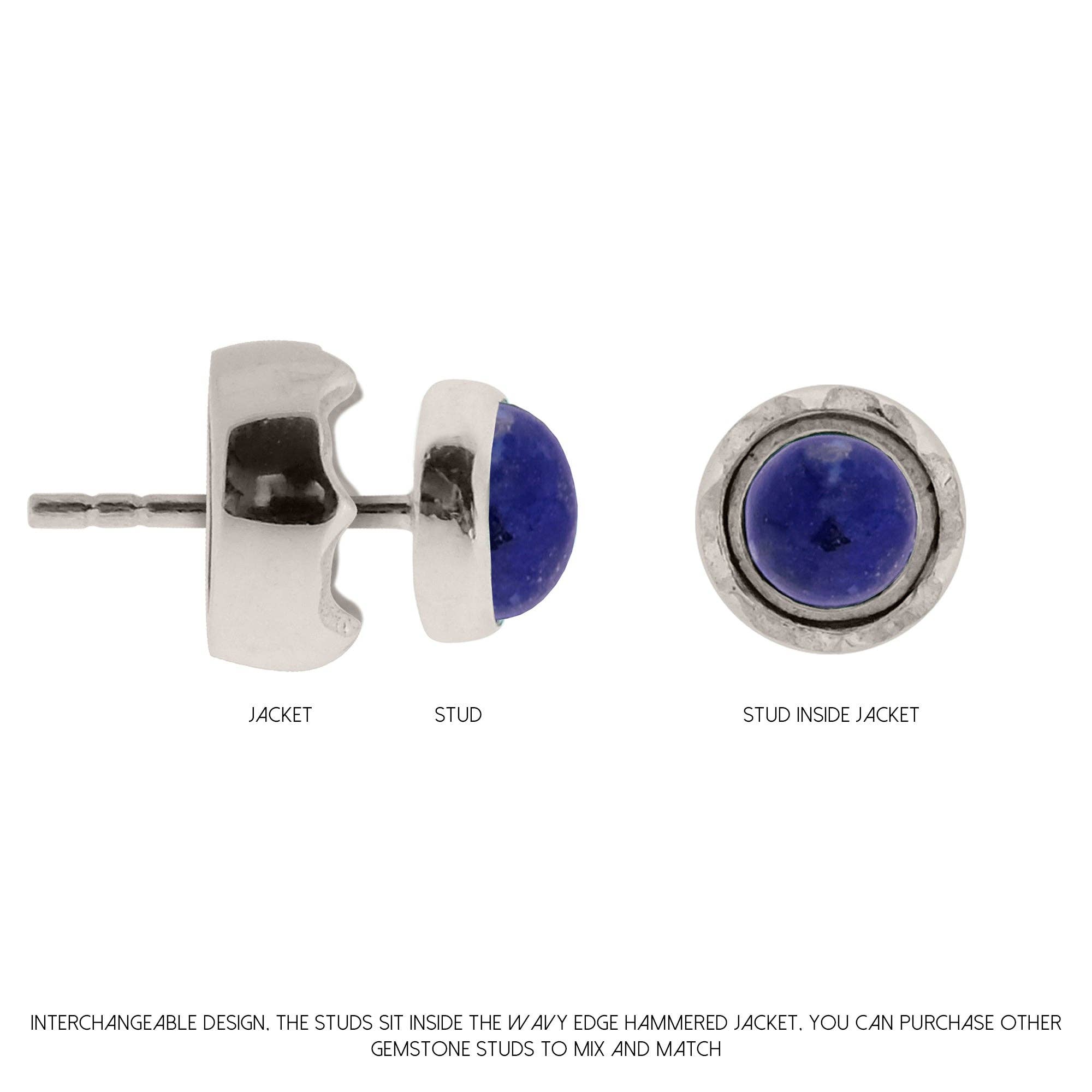 LAPIS LAZULI Maya Studs - Lapis Lazuli för wholesale på Faire2