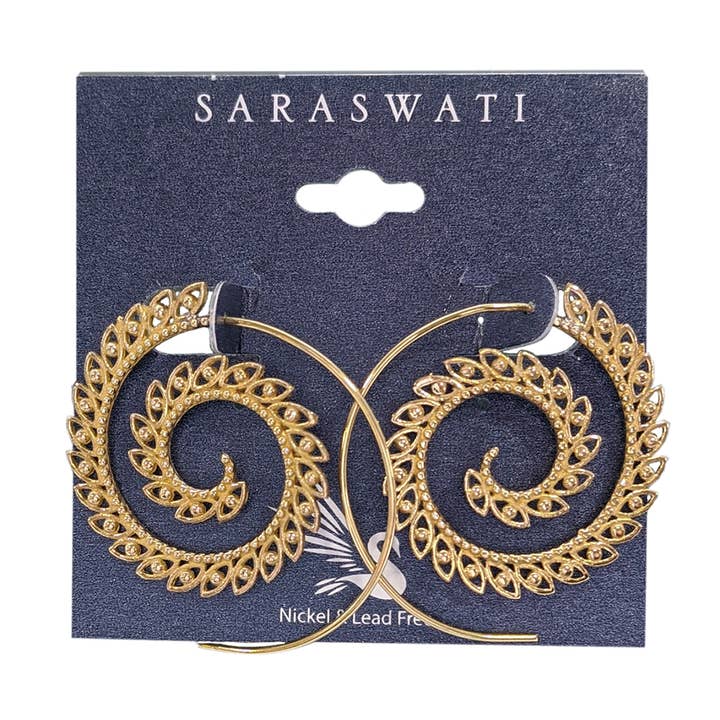Basque Brass Hoop Earrings for wholesale by Saraswati Imports