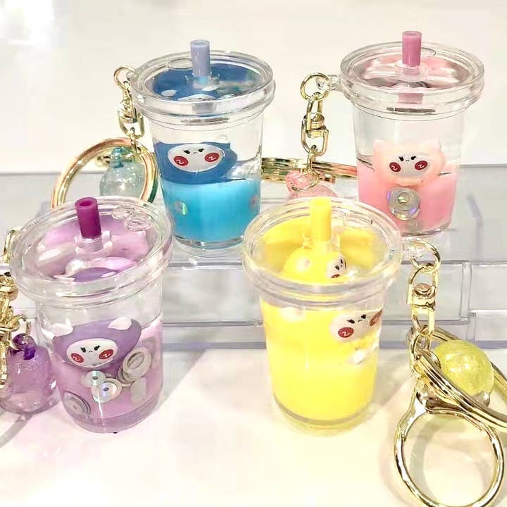12073 Cute Bear Boba Floaty Key Charm for wholesale by BCmini