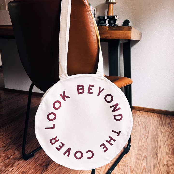 Look Beyond the Cover Circle Tote, Totes,100% Cotton, Canvas for wholesale by The Storyline Styles
