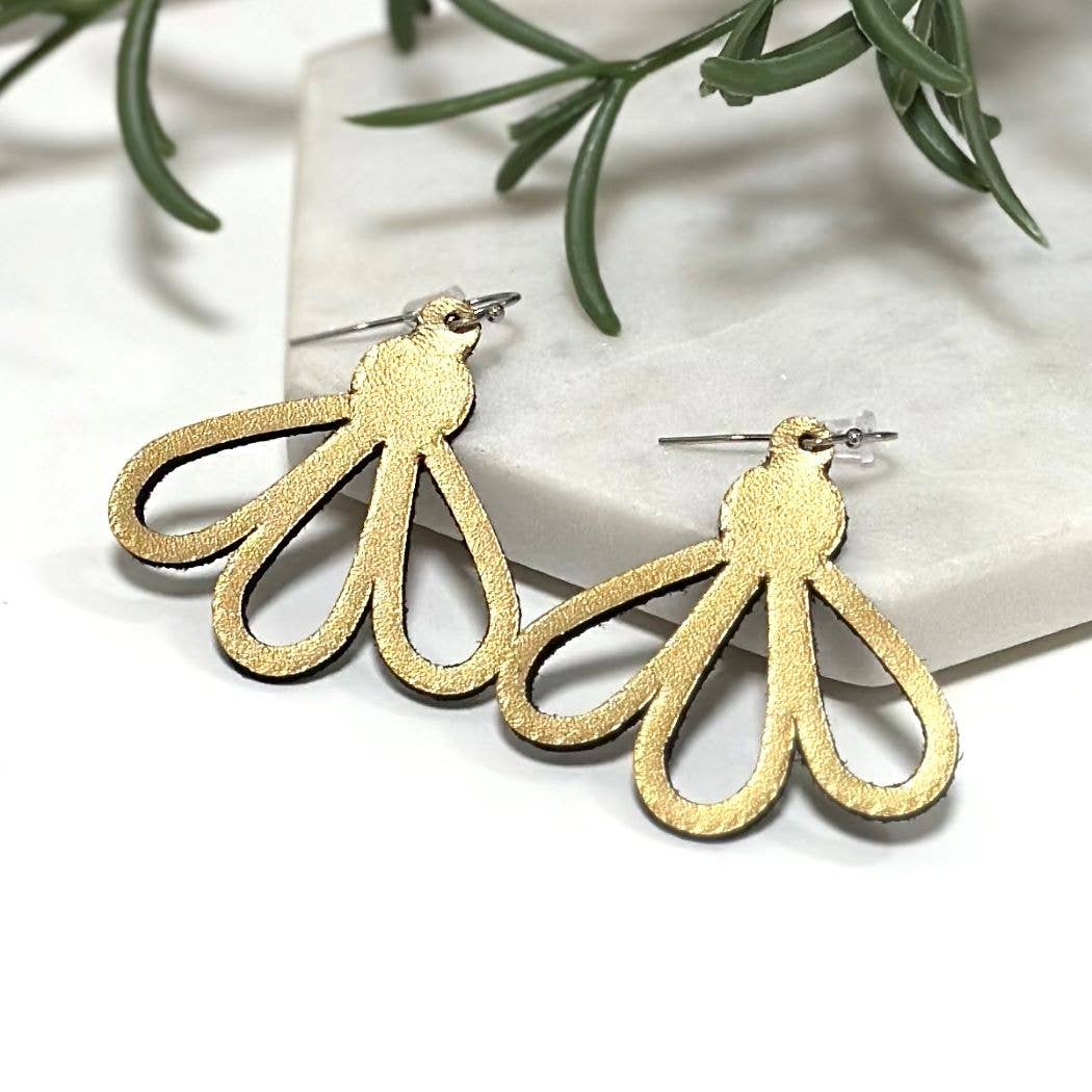HEIR Leather Jewellery - Wholesale Dangle earrings - Bee Gold Earrings0