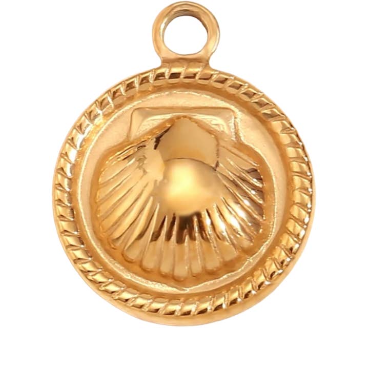 Sea Bones - Wholesale Individual Charm/Pendant - Shell Circle Charm