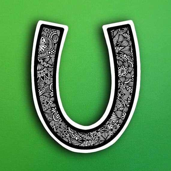 Zenspire Designs - Wholesale Sticker - Small Block Letter U (WATERPROOF)0