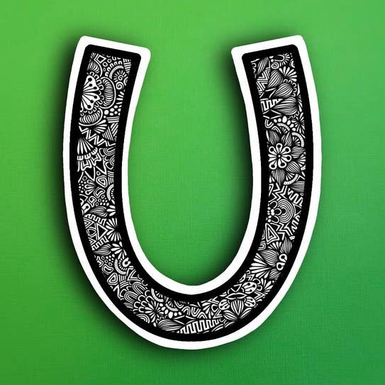 Zenspire Designs - Wholesale Sticker - Small Block Letter U (WATERPROOF)0