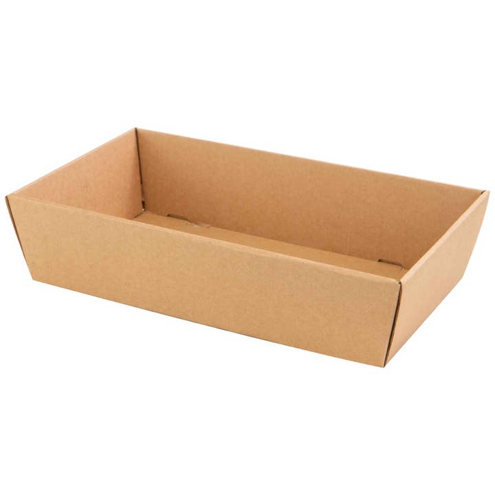 Deffrennes – Cesta por atacado – Cesto de cartão rectangular castanho Kraft 33x20x7cm