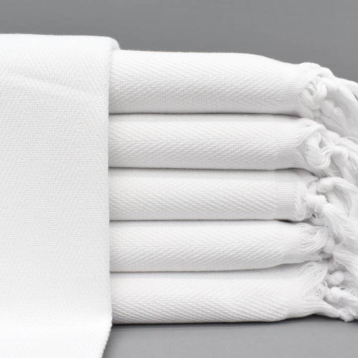 Luxury White Turkish Bath Towel, Versatile Decor Towel for wholesale by Organic Turkish Towels