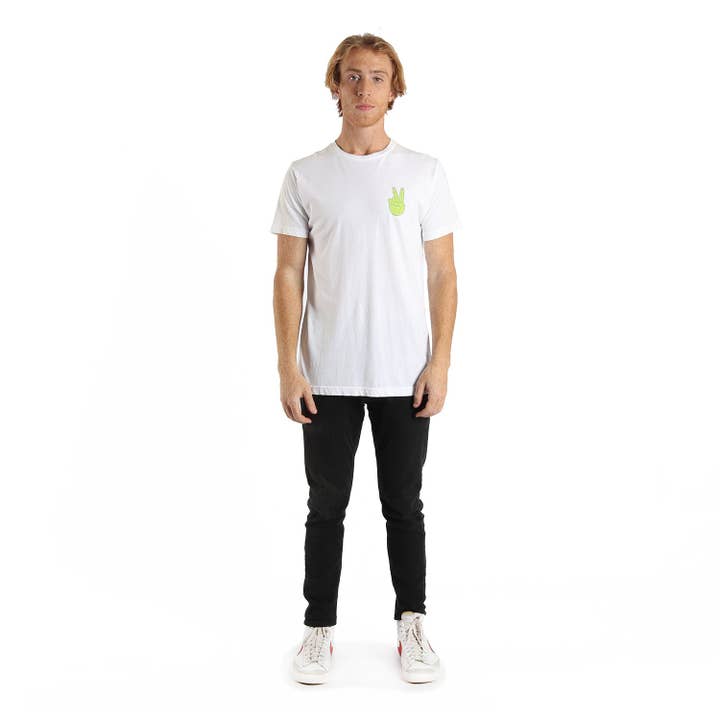 Peace Cactus white graphic tee for wholesale by Altru Apparel