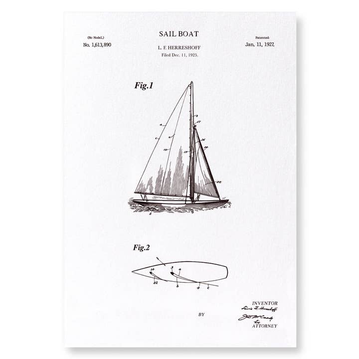BREVET DE VOILE (1927): Patent Art Print for wholesale by Ezen Trade