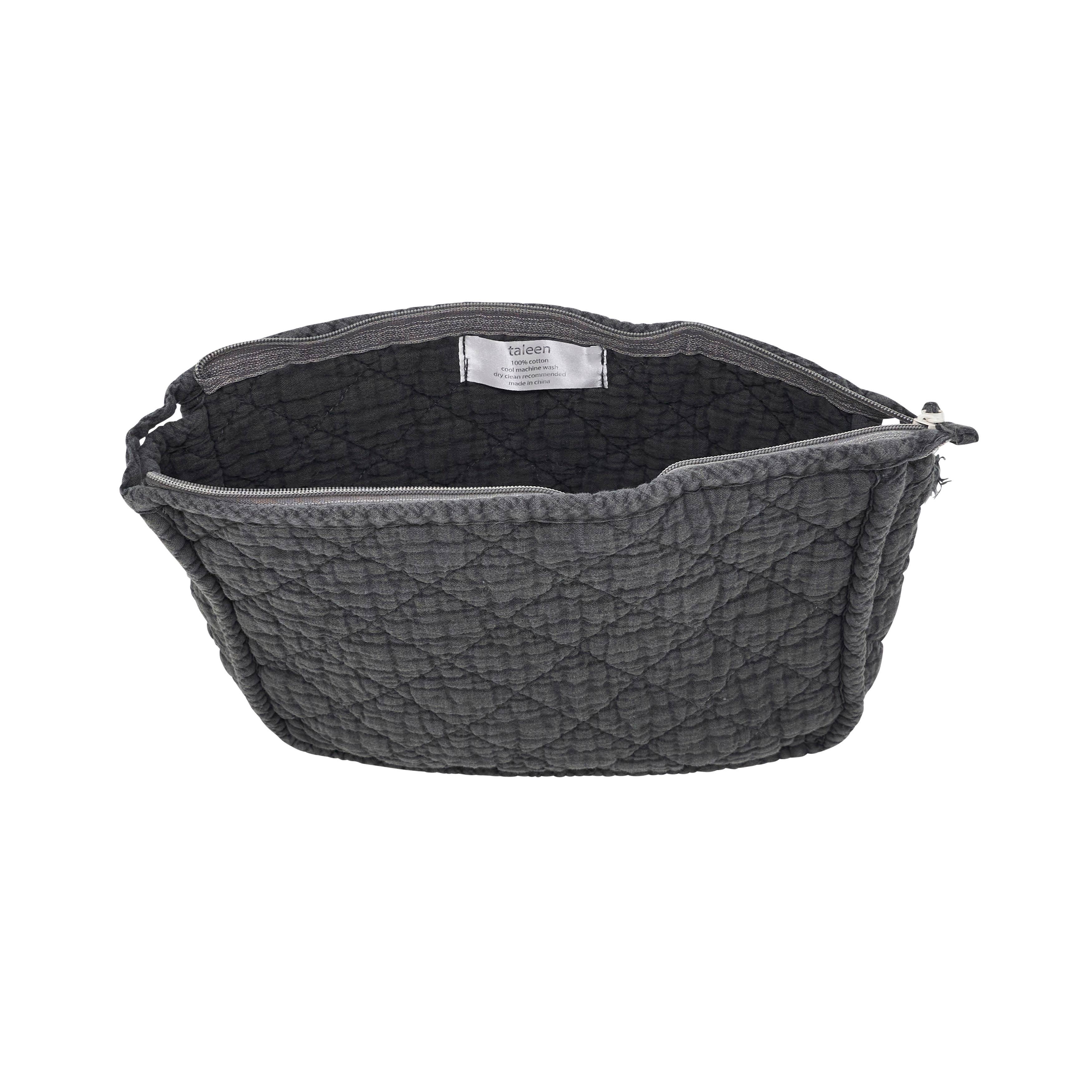 Saro Lifestyle – bolsa de maquilhagem e cosméticos por atacado – Bolsa de Cosméticos Acolchoada de Algodão Suave6