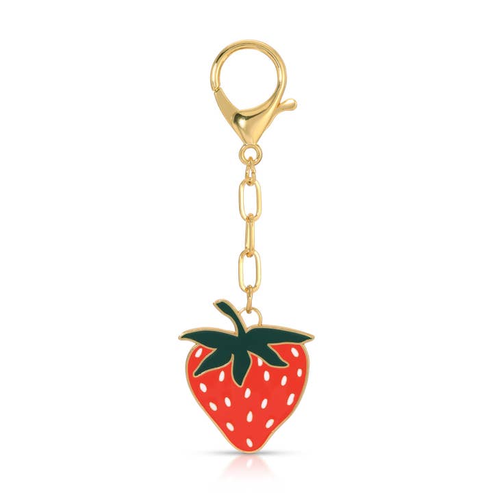 Lucky Feather - Wholesale Keychain - Women's - Enamel Bag Charm / keychain - Strawberry1