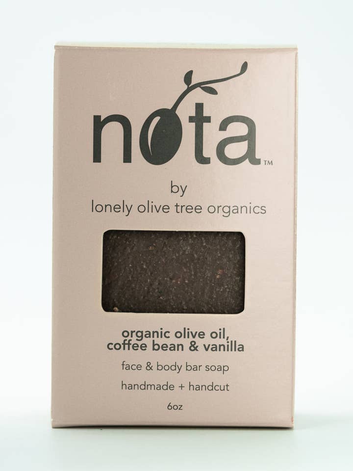 Wholesale Organic Olive Oil, Coffee Bean & Vanilla Bar Soap for wholesale by nota skincare