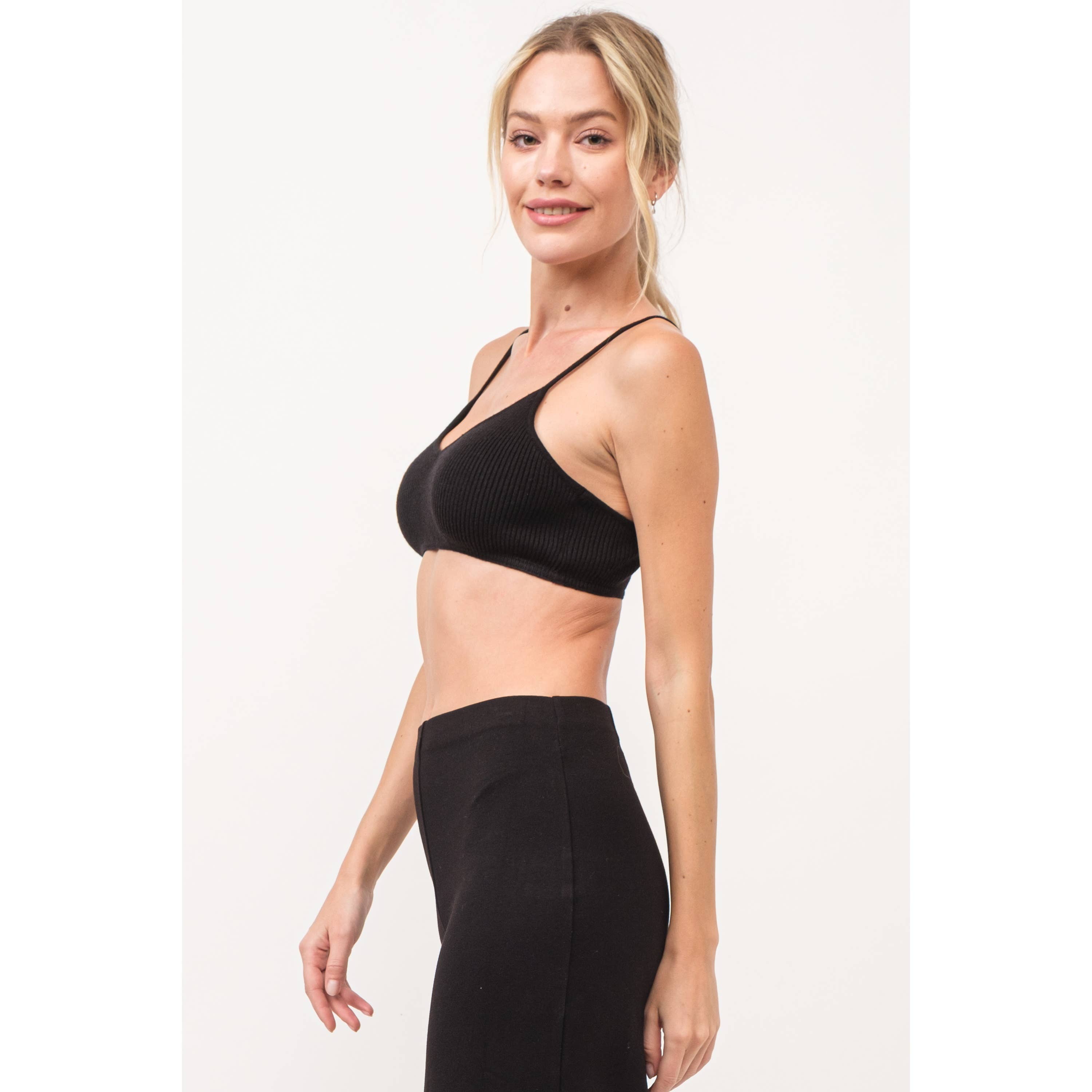 Hersy - Wholesale Knit Top - Women's - Ribbed Knit Bra Top-HT01383