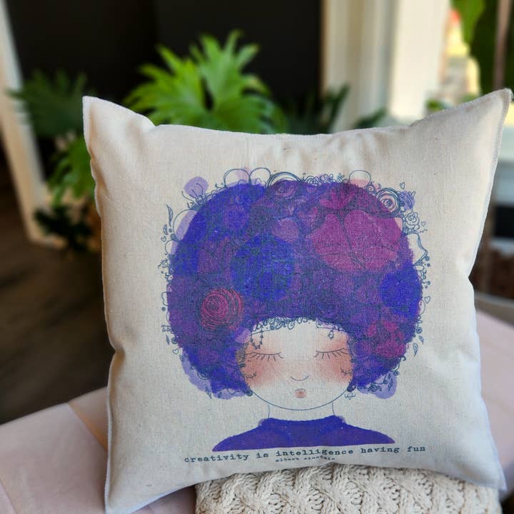 Peony Garden Girl Pillow Cover for wholesale by Desmond Brown