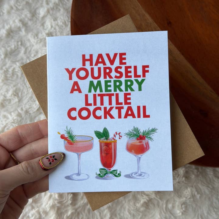 "Have Yourself A Merry Little Cocktail" Christmas Card for wholesale by Big Moods