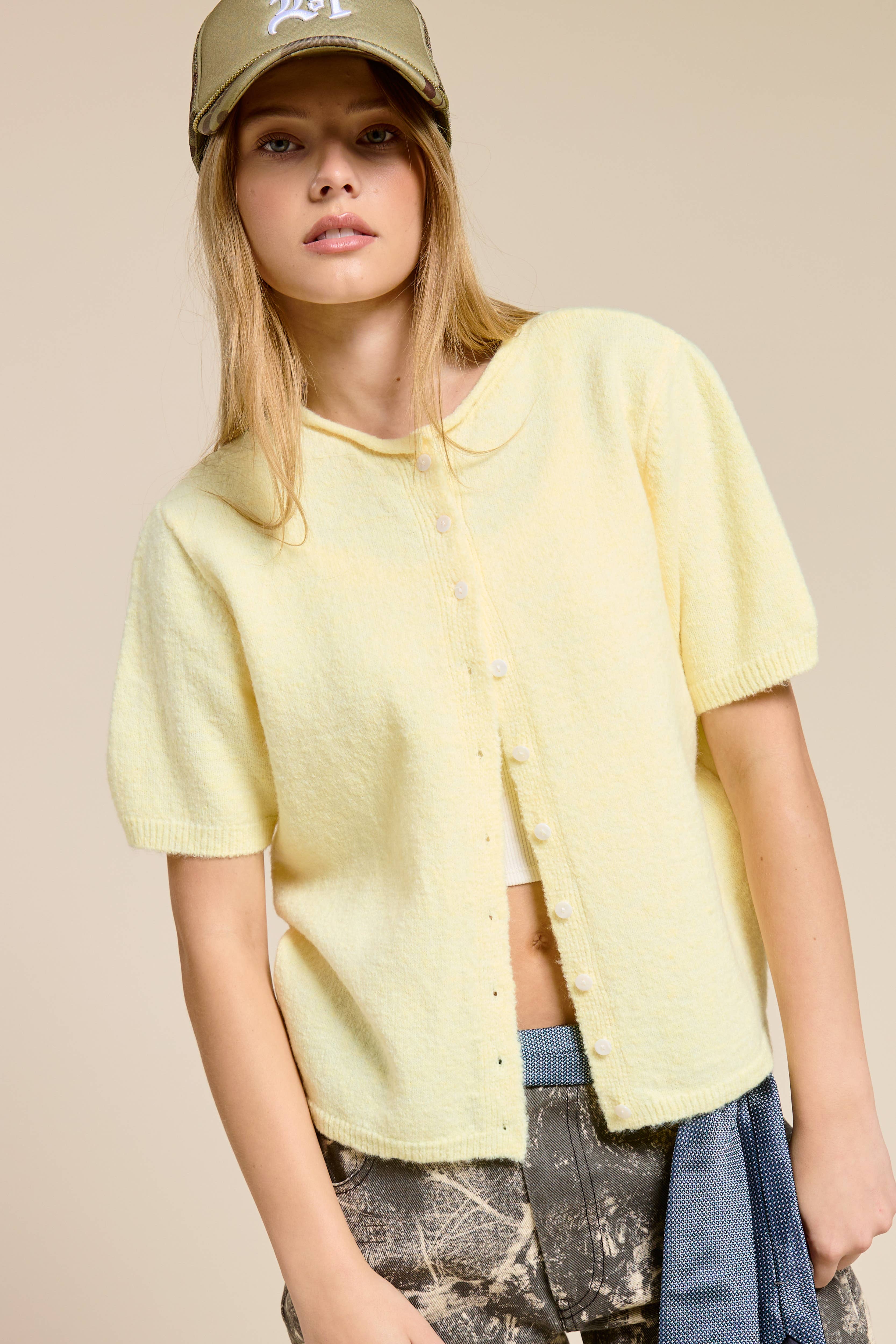 Mimosa - Wholesale Cardigan - Women's - Short Sleeve Button Down Cardigan Top23