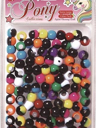 EXTRA LARGE TWO TONE ROUND BEADS VALUE PACK No 10544 for wholesale by MI Hair Distribution