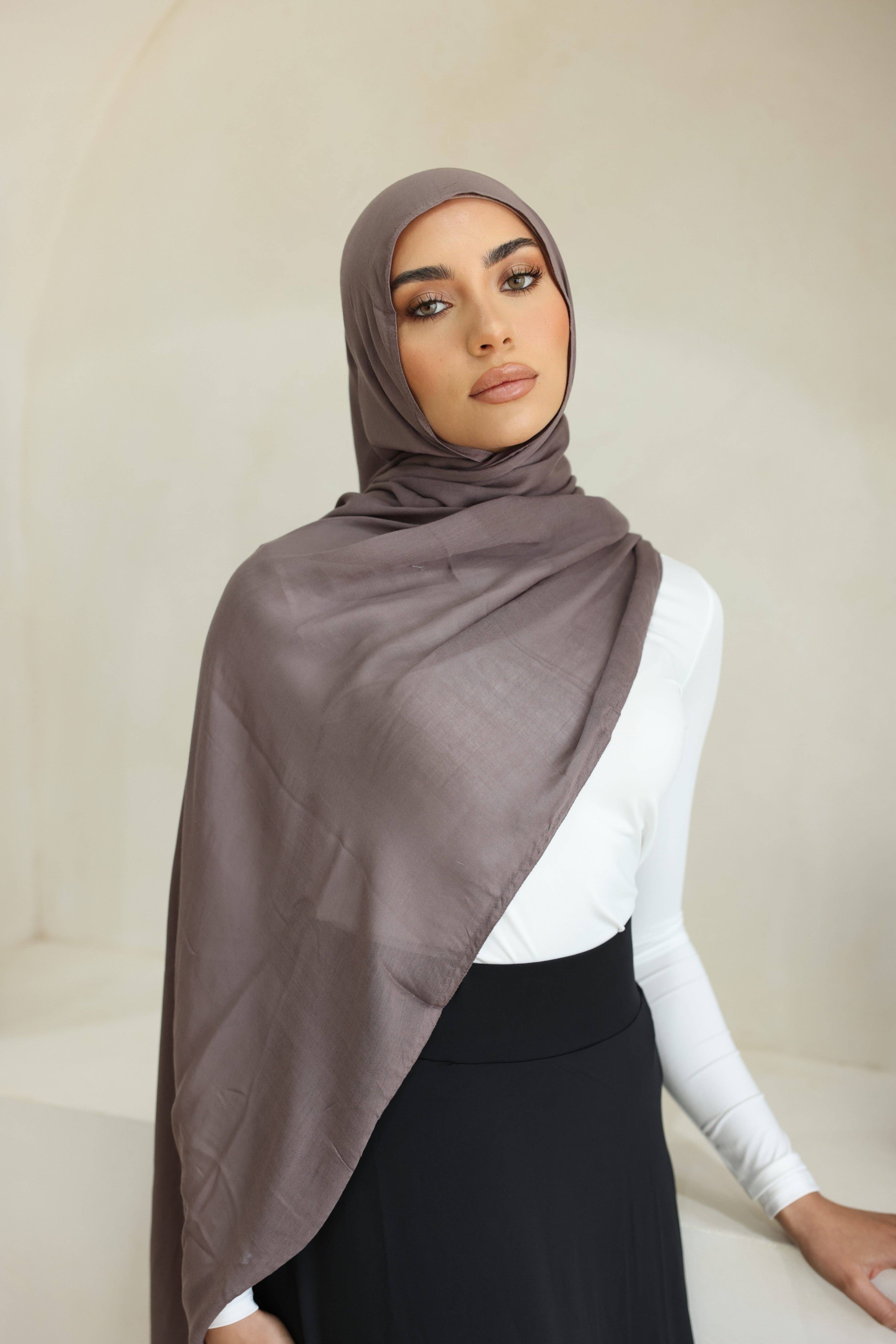 Mod Squad - Vente Hijabs – femme - Hijab Luxe double couture en tissu minéral1