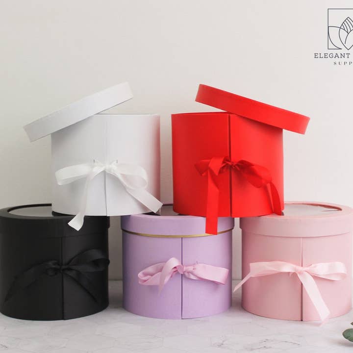 Elegant Design Supply – Engroshandel Gaveæske – To lag rund blomsterkasse med klart låg18