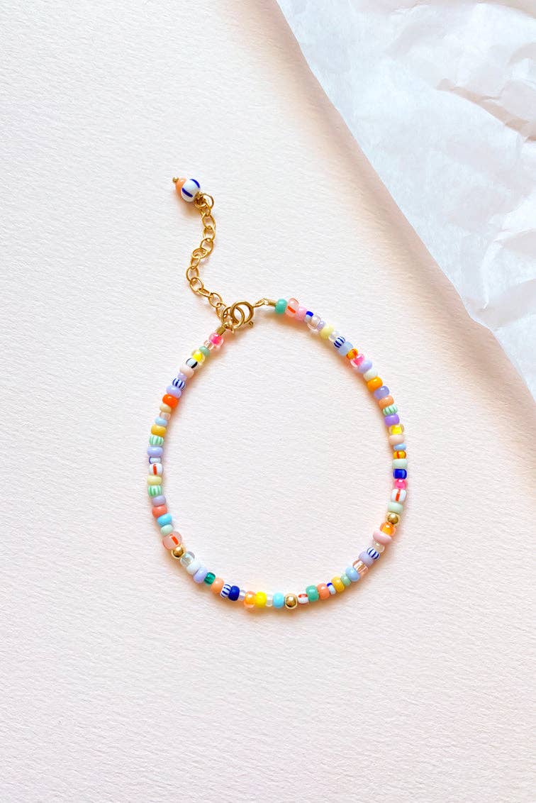 SAN SAN – Engroshandel Perlearmbånd – MONDO - farverig armbånd med glasperler, håndlavet