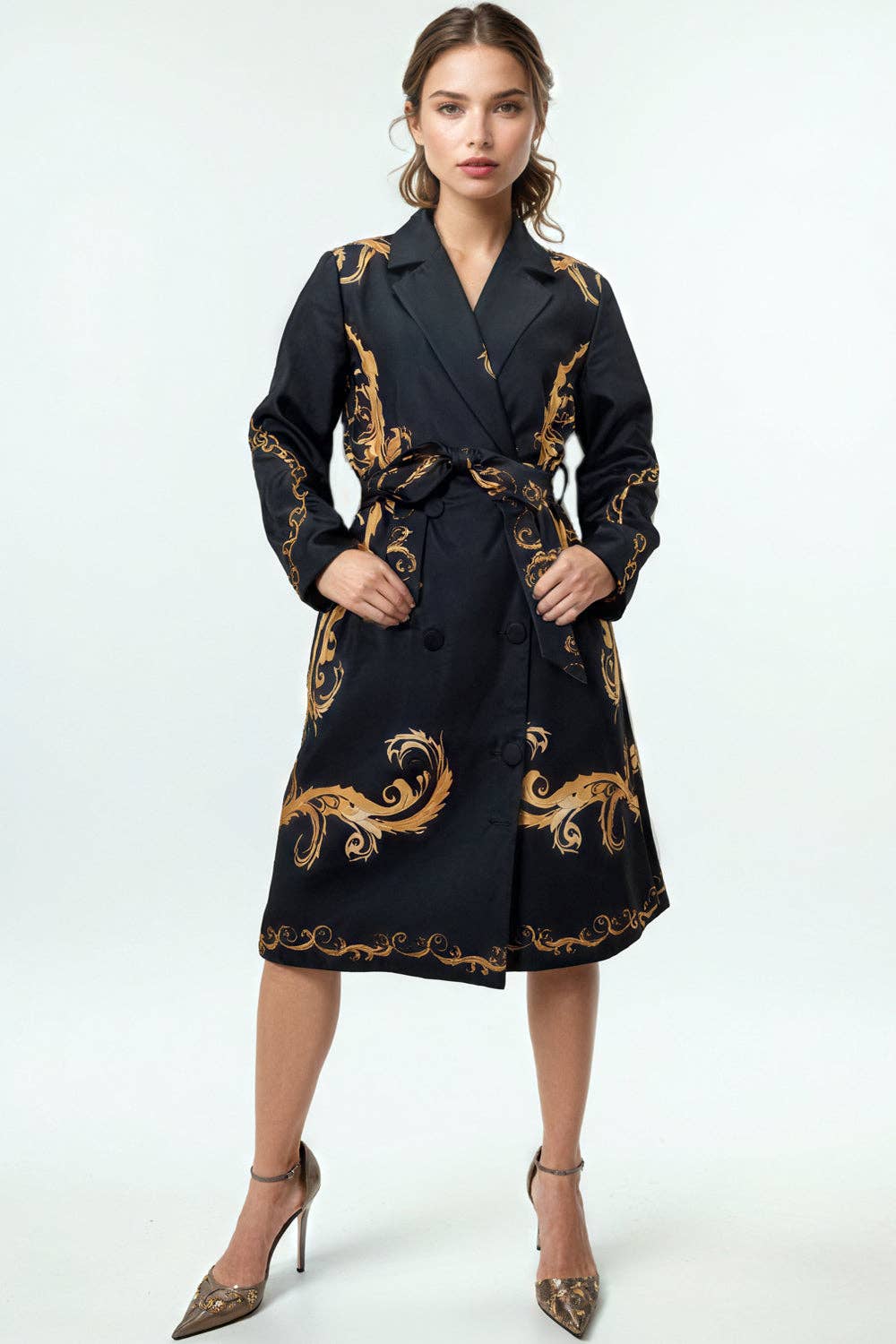NOIR ROBE BLAZER À DOUBLE BOUTONNAGE T2442 en vente sur Faire0