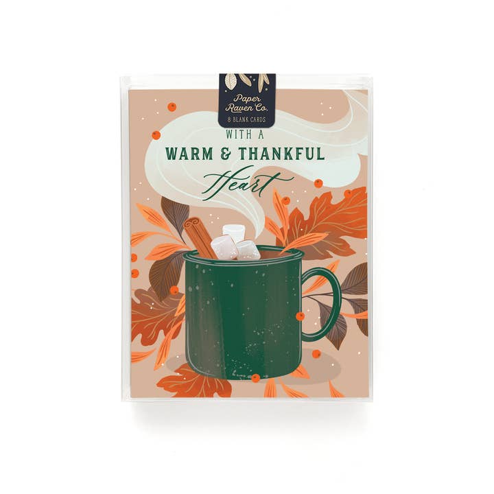 Thankful Heart Card - Box Set of 8 for wholesale by Paper Raven Co.