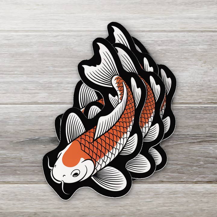 Koi Fish Sticker for wholesale by Ozark Sticker Company