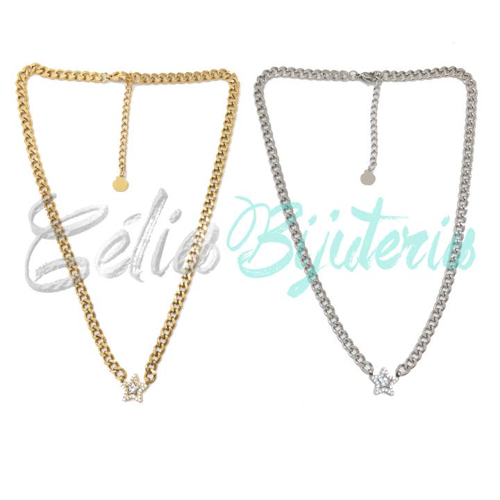 Stålhalsband med Lysande Stjärna för wholesale av Celli Biju