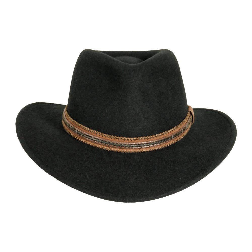 American Hat Makers - Wholesale Cowboy Hat - Unisex - Crushable Wool Felt Outback Hat - Style Zion2