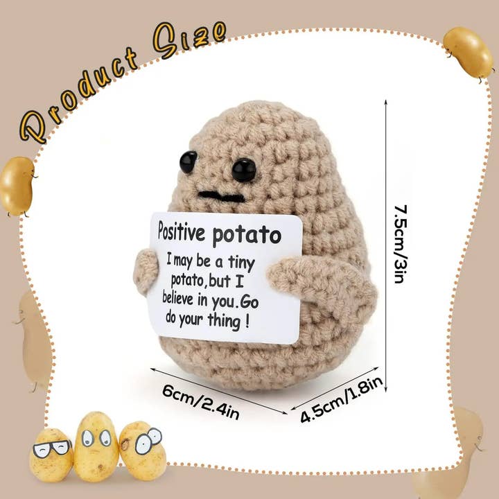 Buddha Ayurveda - Wholesale Decorative tabletop object - Mini Knitting Potato with Card Home Decor Bulk - Assorted7