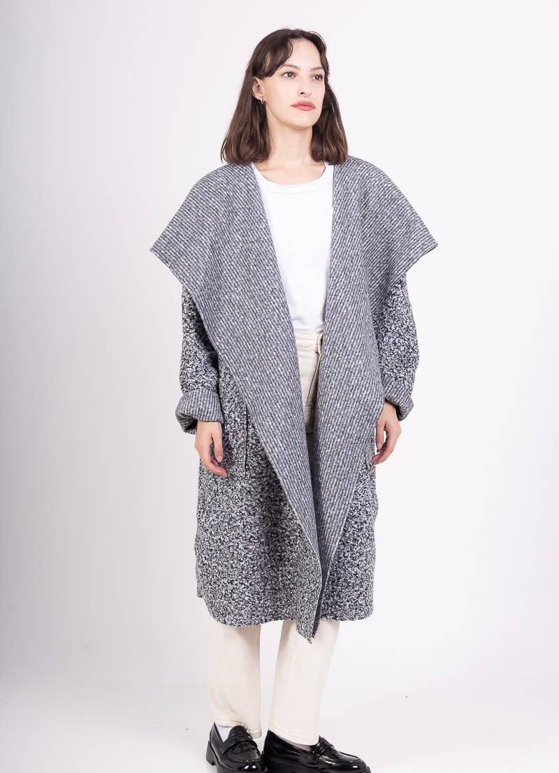 LINEN & COTTON HOUSE - Vente Manteau – femme - VESTE BOUCLETTE MATIERE RESPONSABLE + SIZE  35122 74