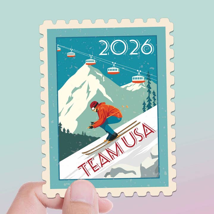 Autocollant de ski USA 2026 - Décalcomanie de sports d'hiver de Milan pour la vente par Sentinel Supply