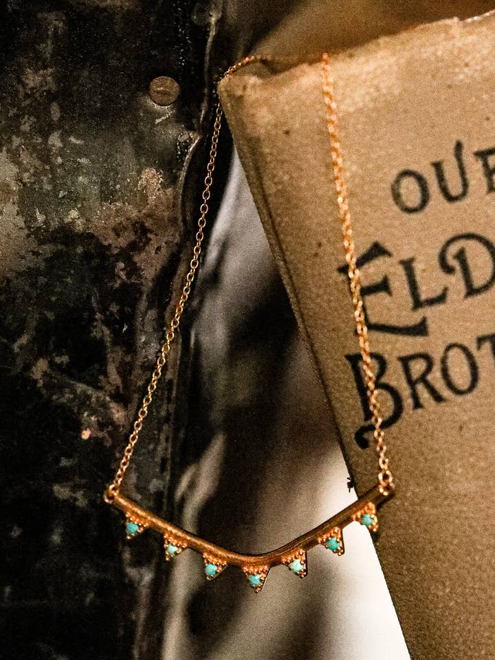 Highs and Lows Turquoise Vermeil Necklace for wholesale by Every Season