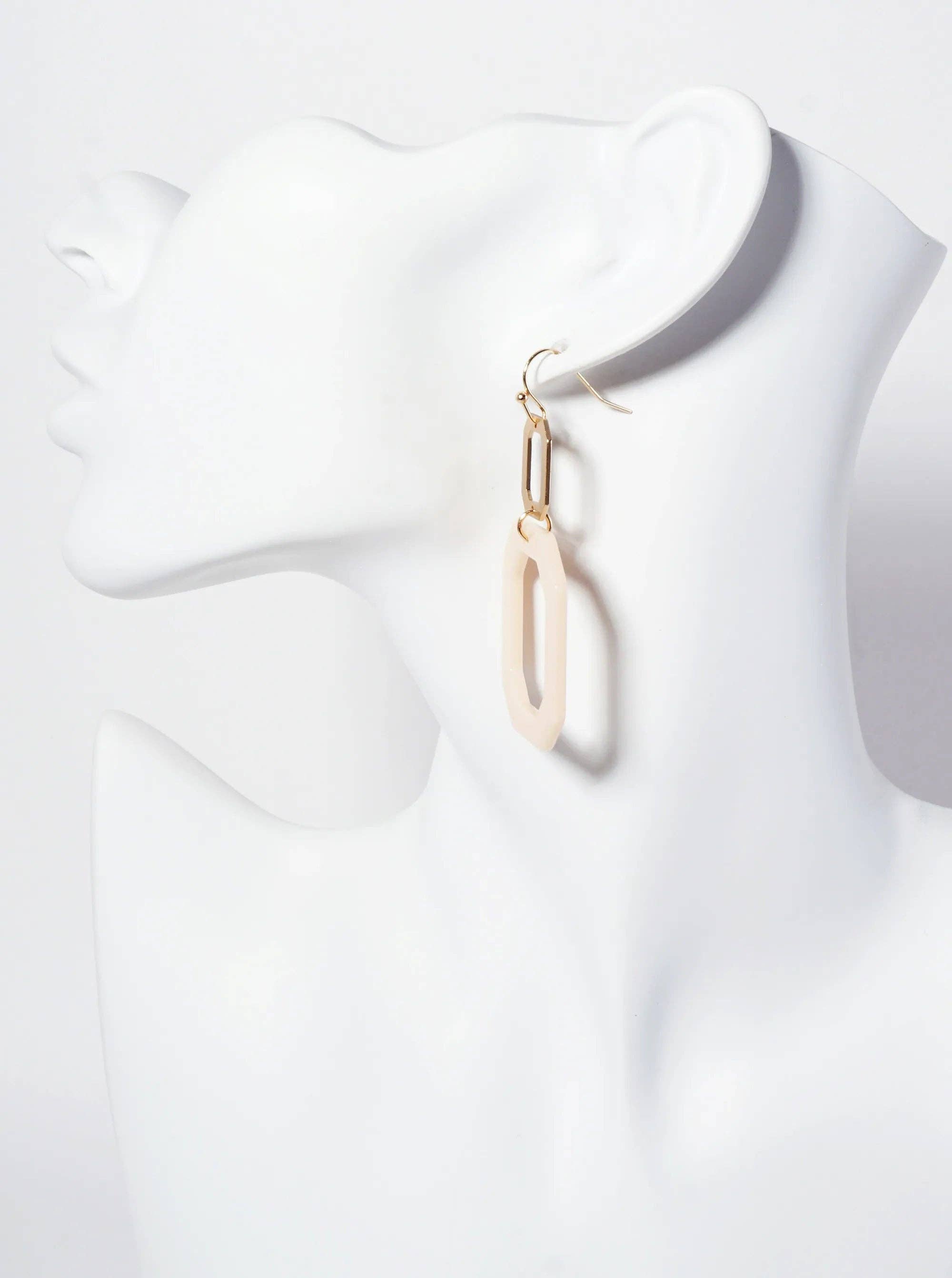 Wild Honey - Wholesale Dangle Earrings - Geometric Double Cut-Out Octagon Dangle Earrings3