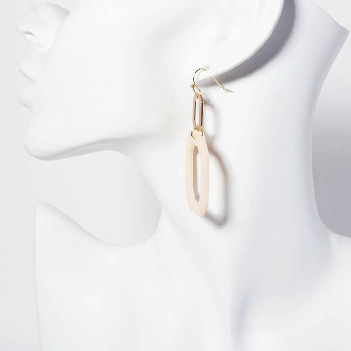 Wild Honey - Wholesale Dangle Earrings - Geometric Double Cut-Out Octagon Dangle Earrings3