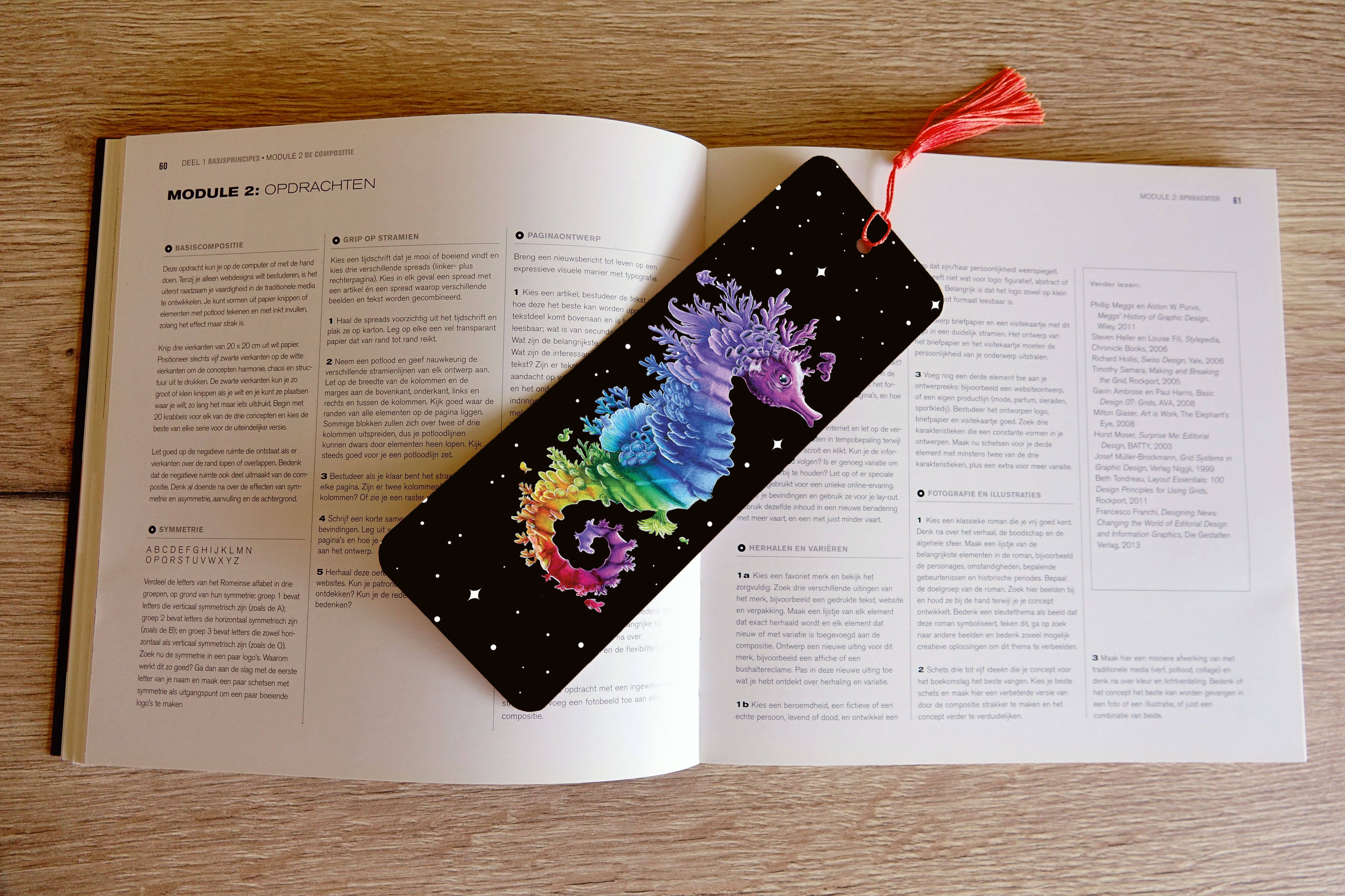 Digitaldreamcloud - Wholesale Bookmark - Boekenlegger met kwastje regenboog zeepaard1