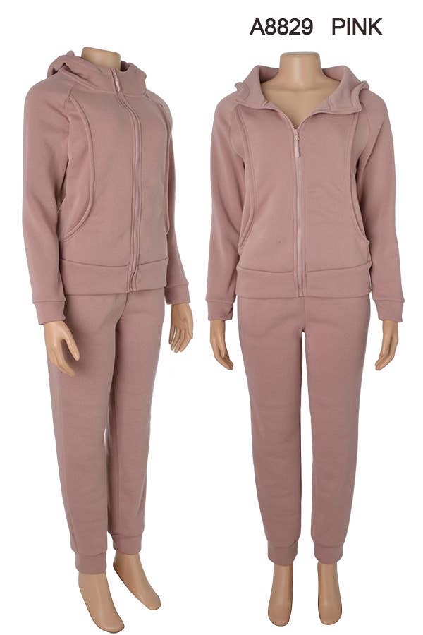 SSImport - Wholesale Lounge Set - Women's - A8829 2PCS/SET HOODIE JACKET AND PANTS MIX SIZES 12SET 6