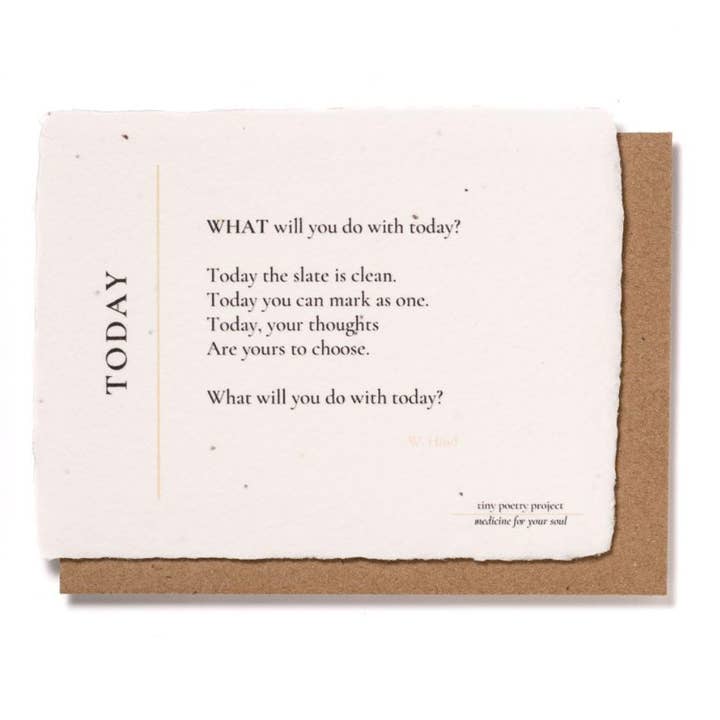 Oggi: biglietto di auguri con fiori selvatici piantabili (amico) per la vendita all'ingrosso da parte di tiny poetry project