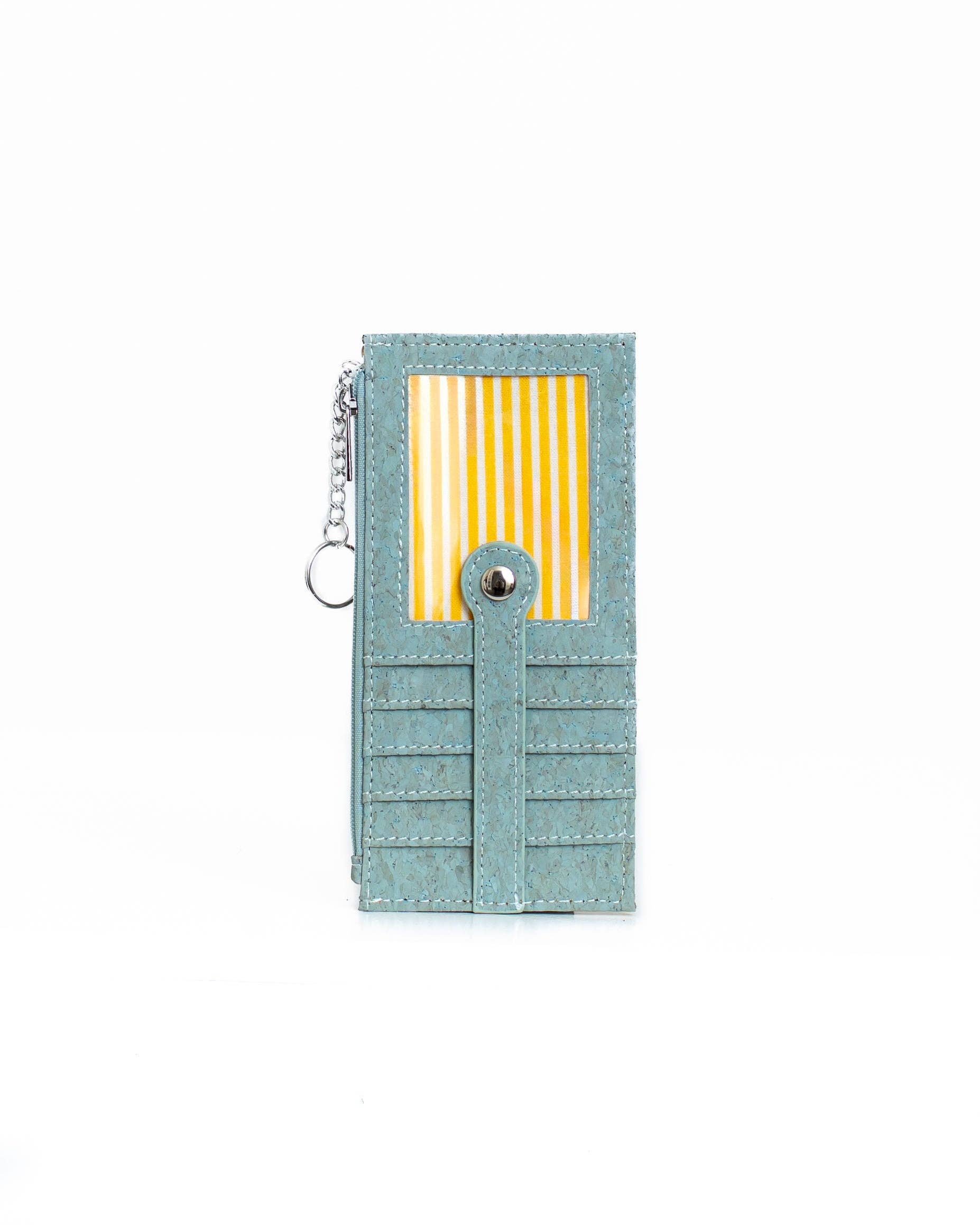 KORK & Inspired by KORK - Wholesale Card Holder - Women's - Cork Zipper Credit Card Wallet - Light Blue1